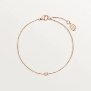 Amour Rose Gold Tone Bracelet With Sparkling Stone Gift Ideas For Couple 6