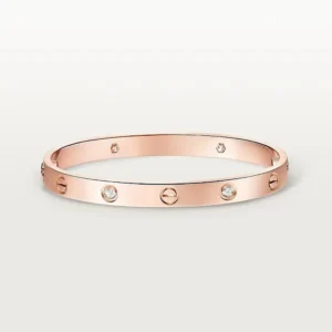 Rose Gold Tone Love Bracelet Classic Model With Sparkling Stone Gift Ideas For Couple 5