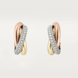 Tri Gold Tides of Balance – Triple Hue Hoop Earrings in a Modern Dancesd 1