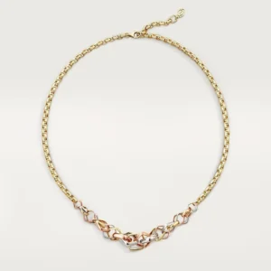 Trinity Necklace Tri Tone Chain Link Gold Tone Bold Design Jewelry Gift Ideas