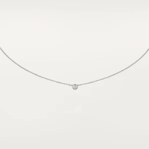 White Gold Light of Simplicity – Minimalist Solitaire Necklace with Single Crystal Centersdsd 1