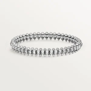 White Gold Tone Clash Bracelet Medium Model Unisex Jewelry Ideas 5