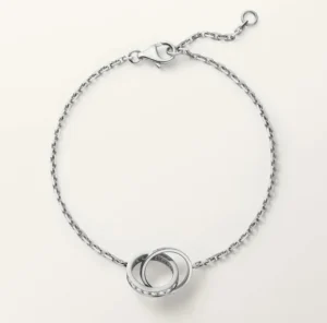 White Gold Tone Interlocking Chain Love Bracelet Best Gift Ideas For Couple 5