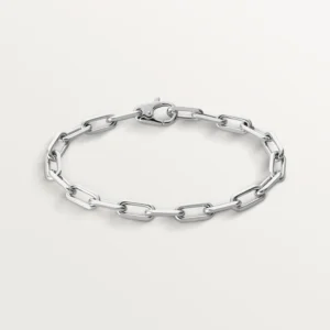 White Gold Tone Santos Chain Bracelet Unisex Perfect Gift Ideas 4