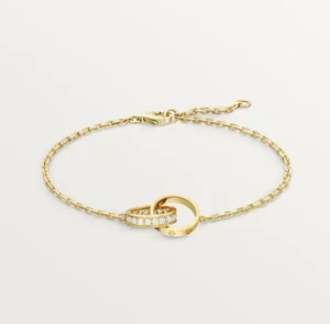 Yellow Gold Tone Interlocking Chain Love Bracelet Unisex Gift Ideas 6