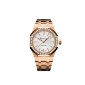 audemars piguet royal oak 15451or zz 1256or 01 a ladies rose gold white dial diamond bezel audemars piguet 1176169482