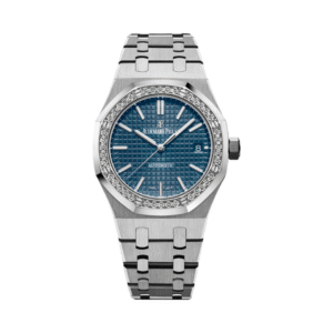 audemars piguet royal oak 15451st zz 1256st 03 stainless steel blue dial diamond bezel audemars piguet 40258769125620
