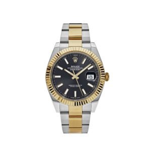 rolex datejust 126333 yellow gold stainless steel black dial oyster rolex 40579243213044