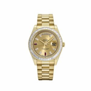 rolex day date 218398 yellow gold champagne dial diamond bezel 2010 rolex 1153062789