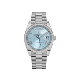 rolex day date 228396tbr platinum ice blue roman dial diamond bezel 2025 rolex 1166872737