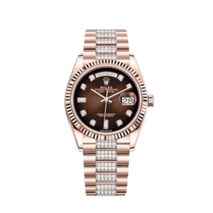 rolex day date 36 rose gold brown diamond dial 128235 rolex 40267332681972