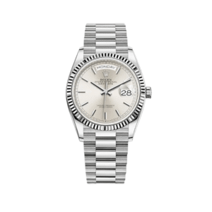 rolex day date 36 white gold silver dial 128239 rolex 40267410079988