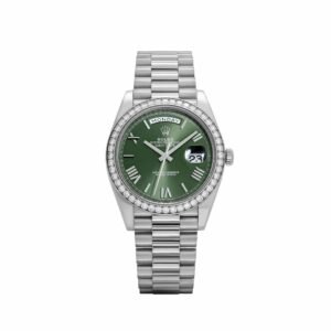 rolex day date 40 228349rbr white gold olive green dial diamond bezel 2021 rolex 1189866105