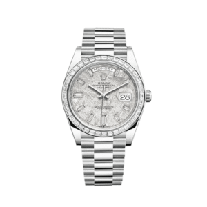 rolex day date 40 platinum diamond bezel meteorite diamond dial 228396tbr rolex 40266853712116