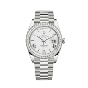 rolex day date 40 white gold diamond bezel white dial 228349rbr rolex 40269278544116