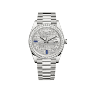 rolex day date 40mm white gold diamond bezel diamond paved dial 228349rbr rolex 40268061475060