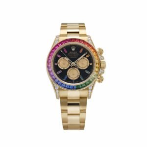 rolex daytona 126598rbow rainbow yellow gold black dial sapphire bezel 2025 rolex 1195393895