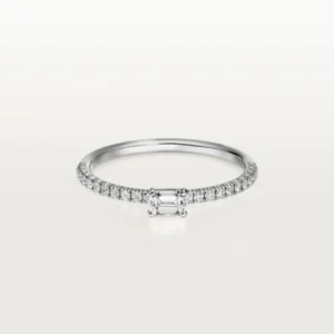 sdsWhite Gold Light of Devotion – Fine Band Ring Featuring A Rectangular Spark of Love 1